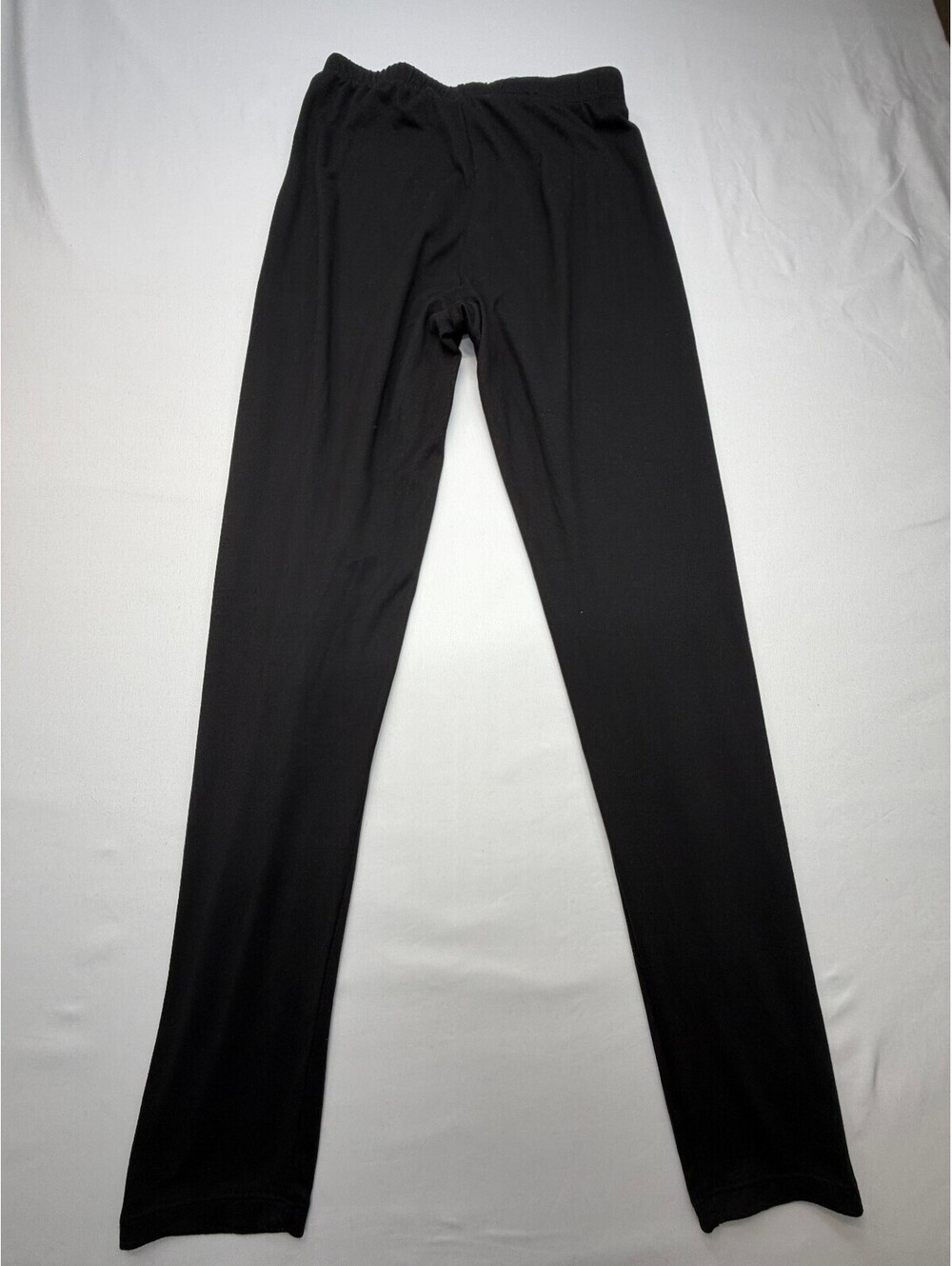 Just be Women's Leggings Straight Leg Solid Elastic Waistband Size Medium Black